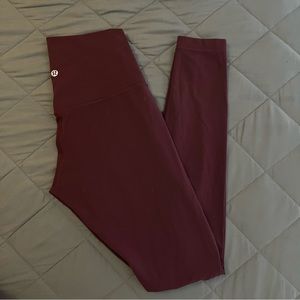 Lululemon High Rise Pant Leggings Maroon Size: 4